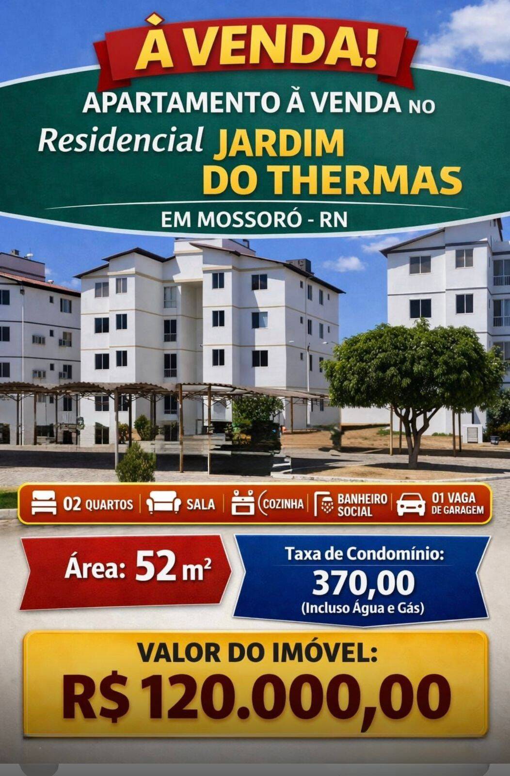 #158 - Apartamento para Venda em Mossoró - RN